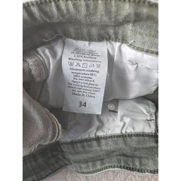 FWOE Vintage-Look Green Straight-Leg Jeans Size 34 Denim*VGC - Picture 4 of 8